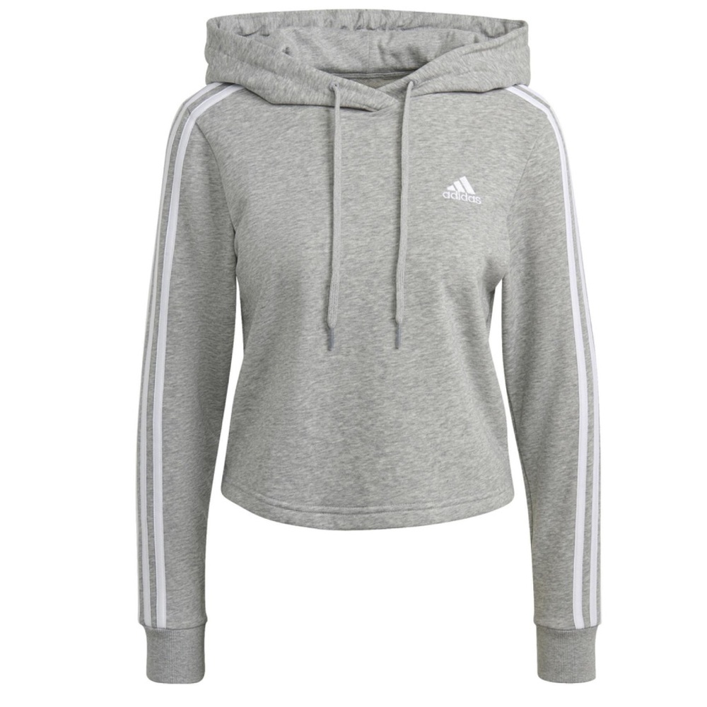 Adidas Gray Cropped Hoodie